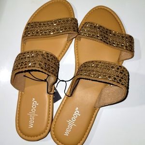 West Loop Tan Studded Sandals